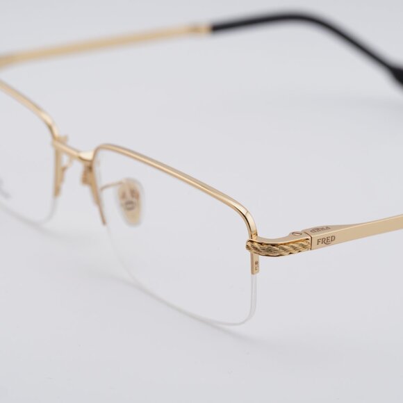 Fred FG50024U 030 Eyeglasses Gold 55mm Rectangle Frame - Picture 8 of 10